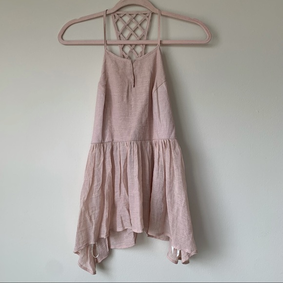 Lunik Tops - Lunik NWT Blush Pink Strappy Open Back Tank Halter Size Small